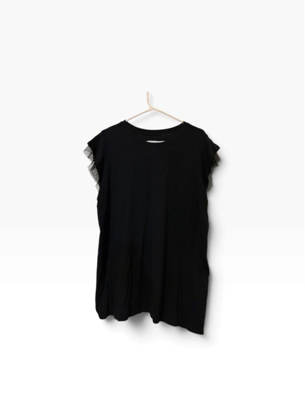 Women's Torrid Black Short Sleeve Tee with Mesh Detail, Size 1X